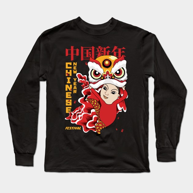 Chinese New Year Festival Long Sleeve T-Shirt by KewaleeTee